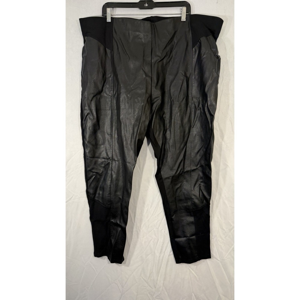 Avenue Faux Leather Stretch Pants Women's Size‎ 30 Black Pleather Pull On Ankles